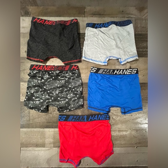 5 Pair Hanes Boys Boxer Briefs Printed Stretch X-Temp Lightweight Wicking - Picture 2 of 4